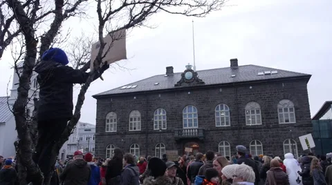 Kid in tree protesting Stock Footage 61918980
