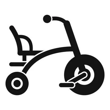 Kid tricycle with big front wheel and small back wheel standing still Stock Illustration