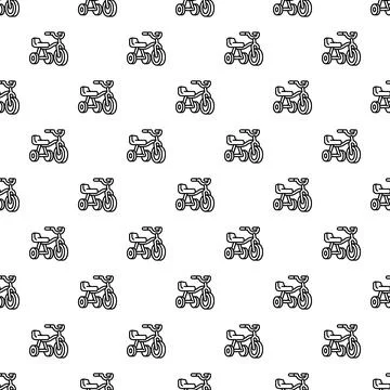 Kid tricycle toy pattern seamless doodle style イラスト素材