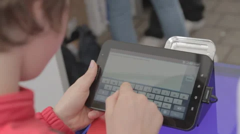 Kid using a tablet Stock Footage 64127625