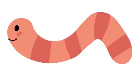 Kid Vector Striped Smiling Worm. Creative element for children design. Stock Illustration