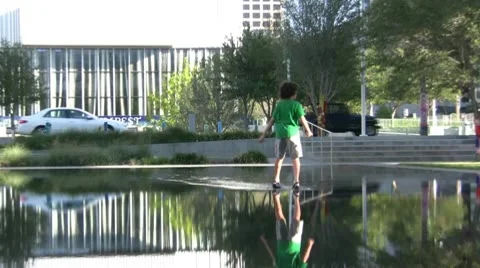 Kid Walking Over Water Video stock 10586611