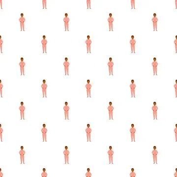 Kid wearing pajamas seamless pattern for textile design Stock Illustration