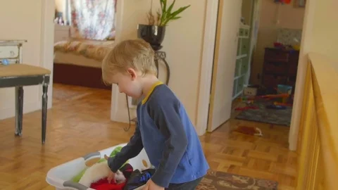 Kid wears Santa cap Stock Footage 76547204