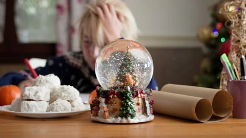 Kid writing letter to Santa. Video stock 219322291
