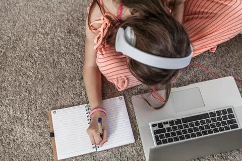 Kid Writting Something Stock Photos