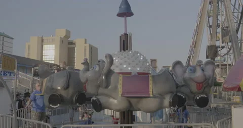 Kiddie Flying Elephants Stock Footage 168111575