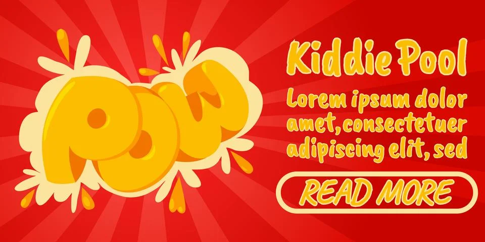 Kiddie pool concept banner, comics isometric style Stock Illustration
