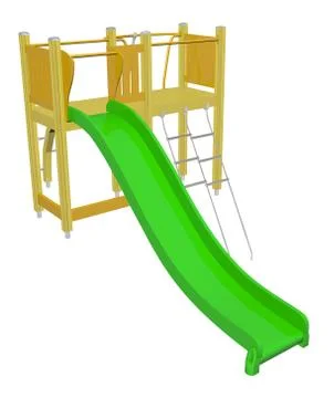 Kiddie slide, 3D illustration Stock Illustration