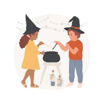Kiddie witchcraft isolated cartoon vector illustration. Stock Illustration