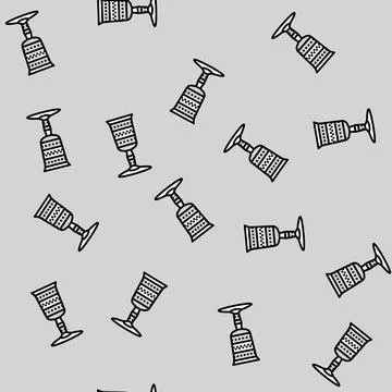 Kiddush cup jewish vector seamless pattern Stock Illustration