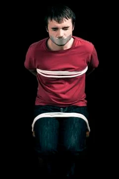 Kidnapped man hostage Stock Photos