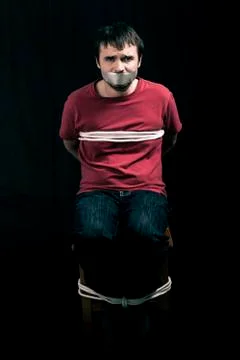 Kidnapped man hostage Stock Photos