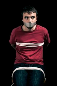 Kidnapped man hostage Stock Photos