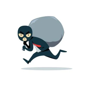 The Kidnapper with the business suit. Isolated Vector Illustration Stock Illustration