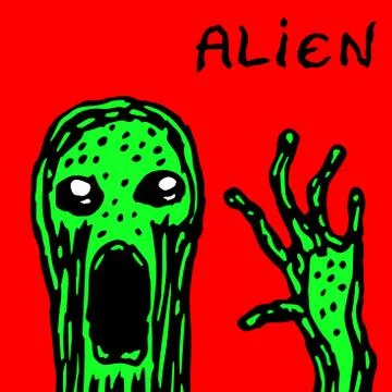 The kidnapper from distant space. Vector illustration. Stock Illustration