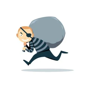 The Kidnapper with the eye patch. Isolated Vector Illustration Stock Illustration