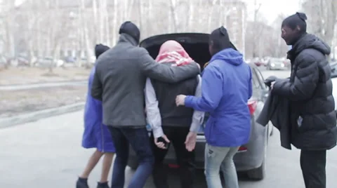Kidnappers put a man in the trunk Video stock 64206642