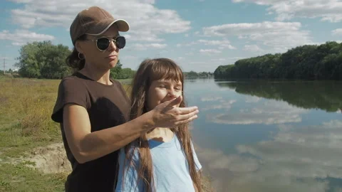 Kidnapping. Child alone in nature. Stock Footage 99320257