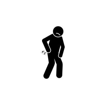 Kidney, ache, problem icon. Element of amyotrophic lateral sclerosis icon Stock Illustration