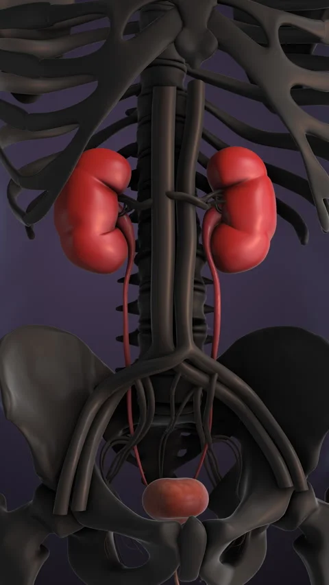 Kidney and Bladder Anatomy for urinary system Stock Footage 333703741