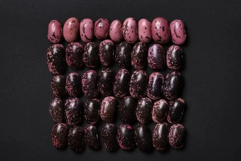 Kidney beans on black background Stock Photos