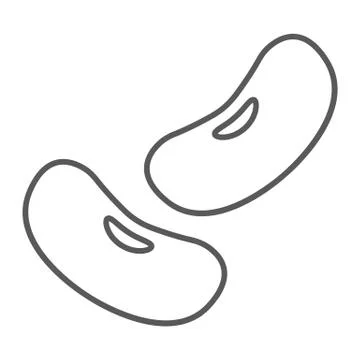 Kidney beans thin line icon, vegetable and diet, Stock Illustration