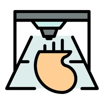 Kidney bioprinting icon vector flat Illustrazione stock