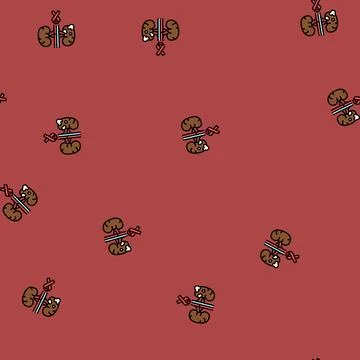 Kidney cancer vector seamless pattern Illustrazione stock