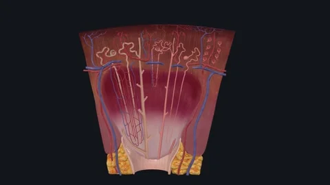 The kidney is composed of the cortex and the medulla Stock Footage 252023657