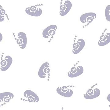 Kidney cutting ache glyph vector seamless pattern 스톡 일러스트
