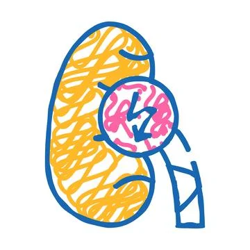 Kidney cutting ache icon doodle illustration イラスト素材