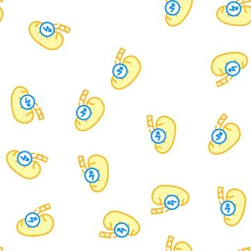 Kidney cutting ache vector seamless pattern 스톡 일러스트