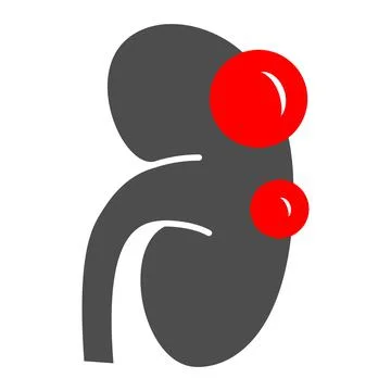Kidney cyst solid icon, Human diseases concept, Tumor with cysts sign on white Stock Illustration