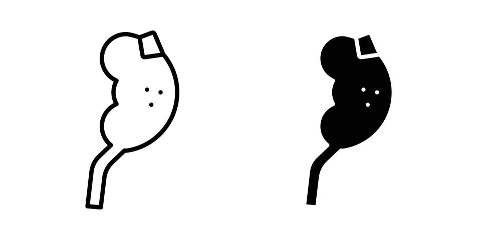 Kidney disease icon linear versions pack on white background Stock Illustration