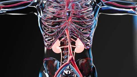 Kidney failure, Excretory System Anatomy, infections, tumor or cancer Stock Footage 304416448