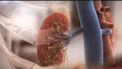 Kidney function dysfunction and failure Illustrazione stock