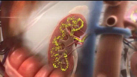 Kidney function dysfunction and failure Illustrazione stock