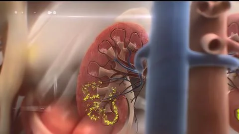 Kidney function dysfunction and failure Illustrazione stock