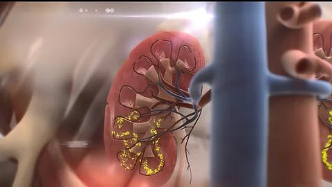Kidney function dysfunction and failure Illustrazione stock