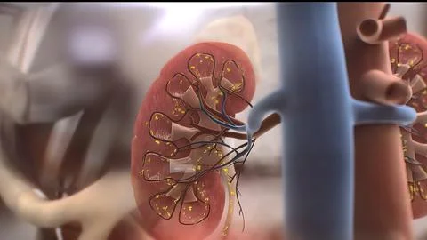 Kidney function dysfunction and failure Illustrazione stock