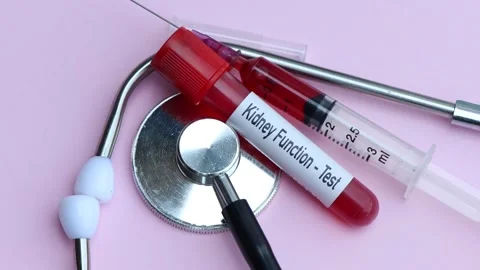 Kidney function test to look for abnormalities from blood Video stock 234517595