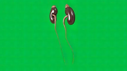 The kidney on green background イラスト素材