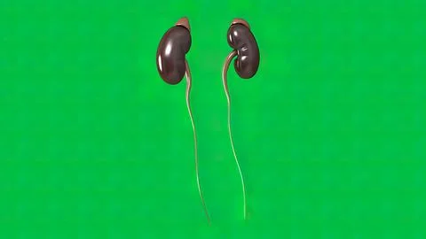 The kidney on green background イラスト素材