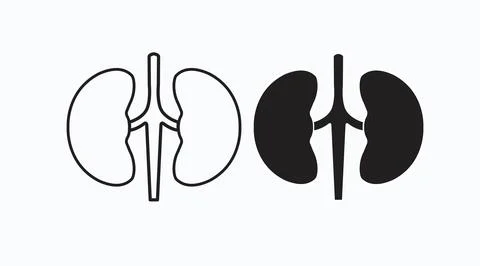 Kidney icon Set. Illustrazione stock