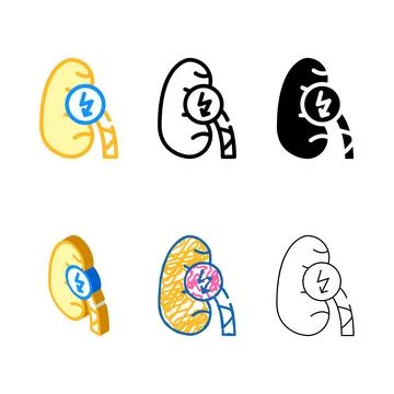 Kidney multipack cutting ache color icon vector Stock Illustration