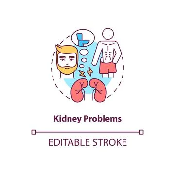 Kidney problems concept icon Stock Illustration