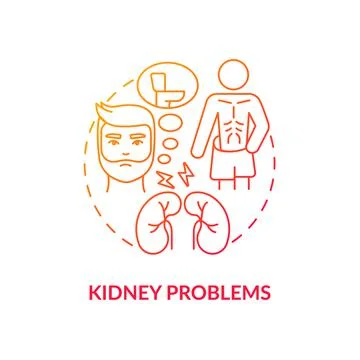 Kidney problems red gradient concept icon Stock Illustration