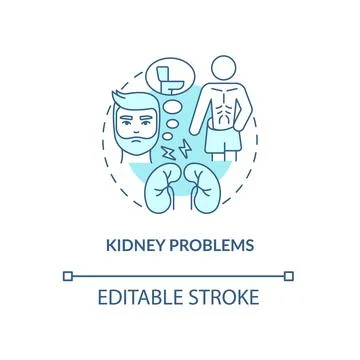 Kidney problems turquoise concept icon Stock Illustration