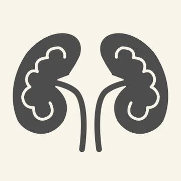Kidney solid icon. Kidneys symbol glyph style pictogram on white background 스톡 일러스트